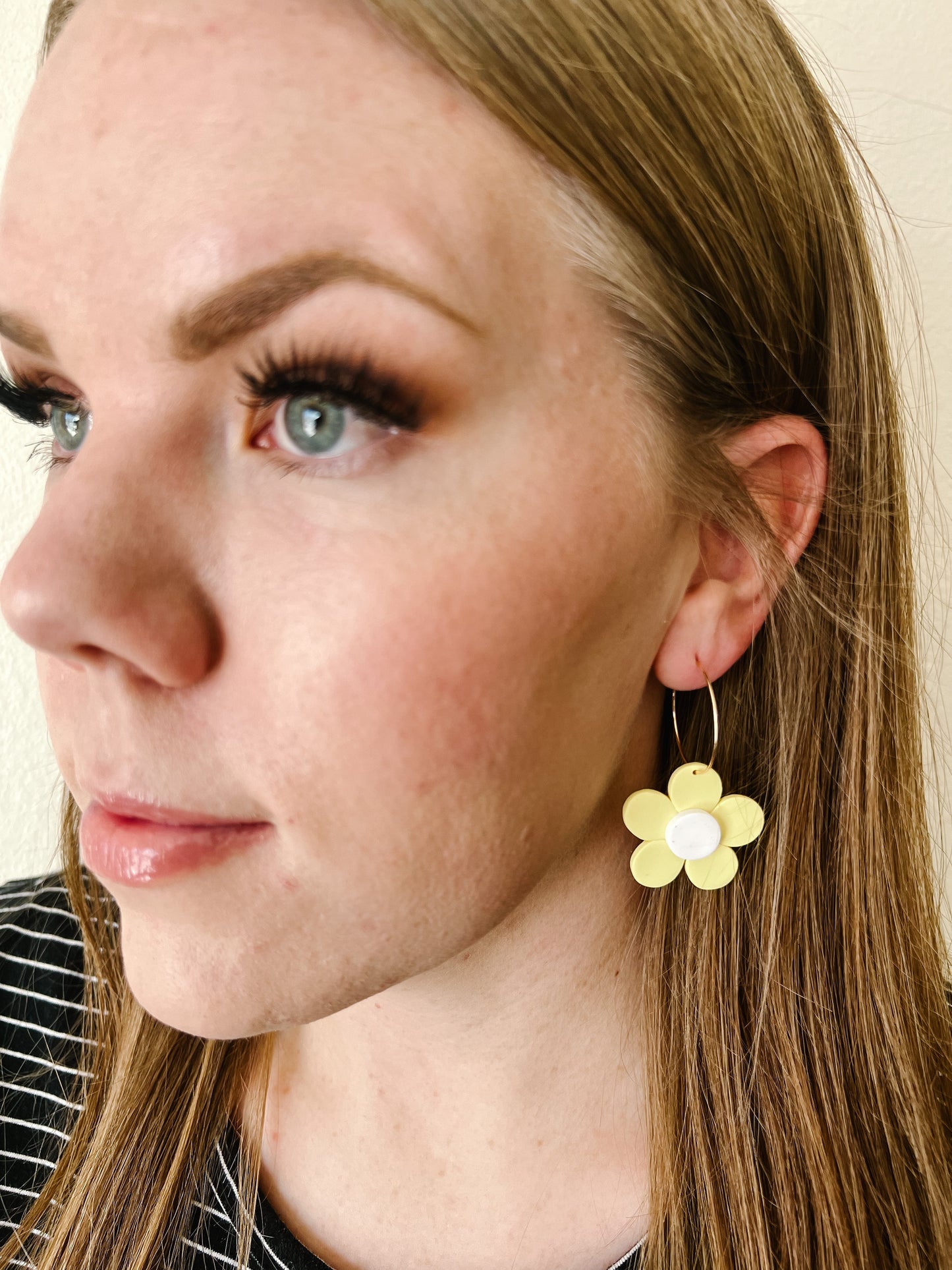 Spring Flower Hoops - Yellow