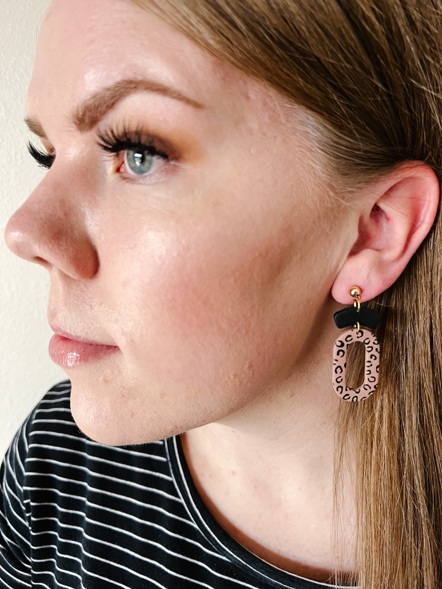 Marcie Oval Dangles - Leopard