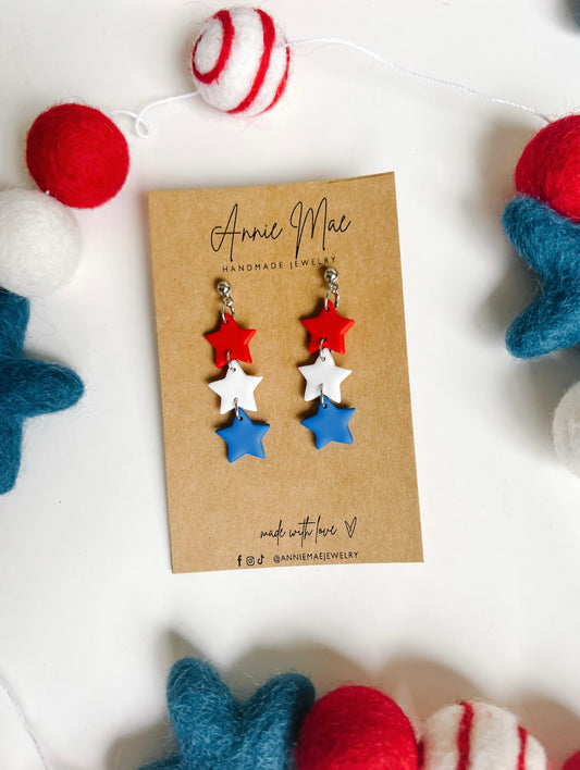 Red, White, & Blue Star Dangle