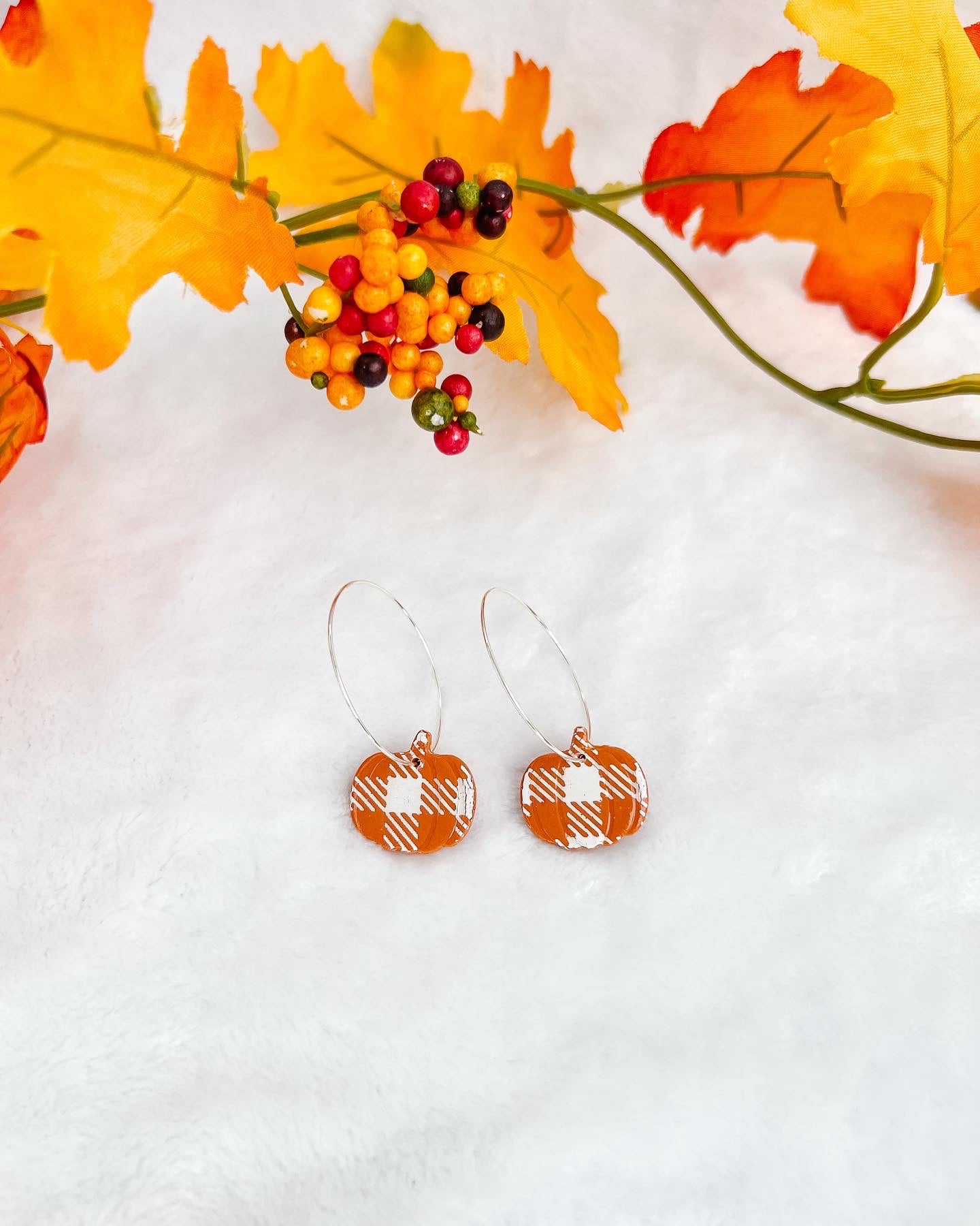 Pumpkin Hoops - Orange Plaid